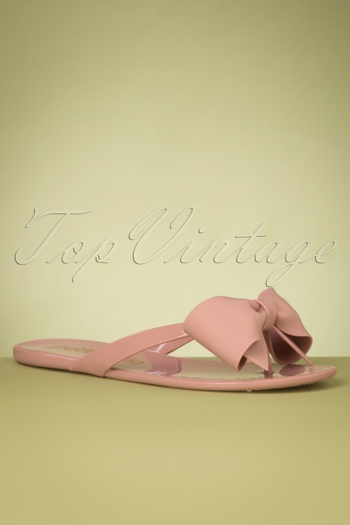 Petite Jolie - Pretty Bow slippers in poederroze 2