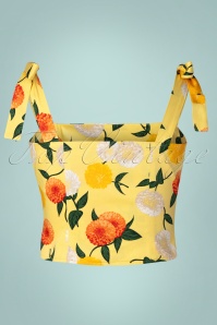 Collectif Clothing - 50s Ylenia Sunny Floral Top in Yellow 2