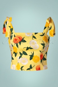 Collectif Clothing - 50s Ylenia Sunny Floral Top in Yellow