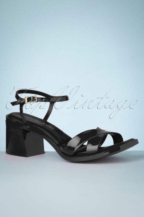 Petite Jolie - 60s Sketch Sandals in Black