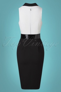 Glamour Bunny Business Babe - 50s Yade Pencil Dress in Black and White 7