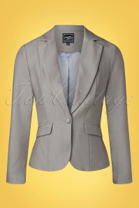 Glamour Bunny Business Babe - 50s Diadora Suit Blazer in Gleamy Warm Grey 3