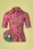 Tante Betsy 60s Garden Gnome Button Blouse in Pink