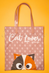 Petite Jolie - 60s Cat Lover Flip Flops and Bag Set in Powder Pink 3