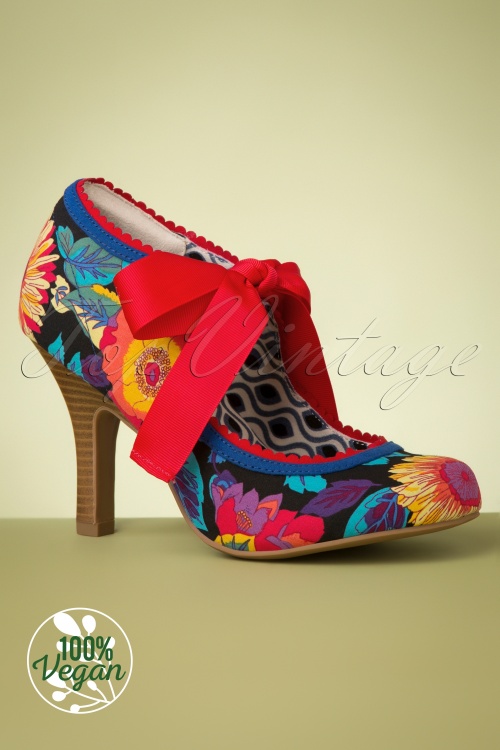 Ruby Shoo - Willow Floral Pumps in Schwarz 2