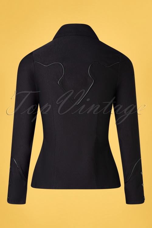 Katakomb - Dollywood westerse blouse in zwart 2