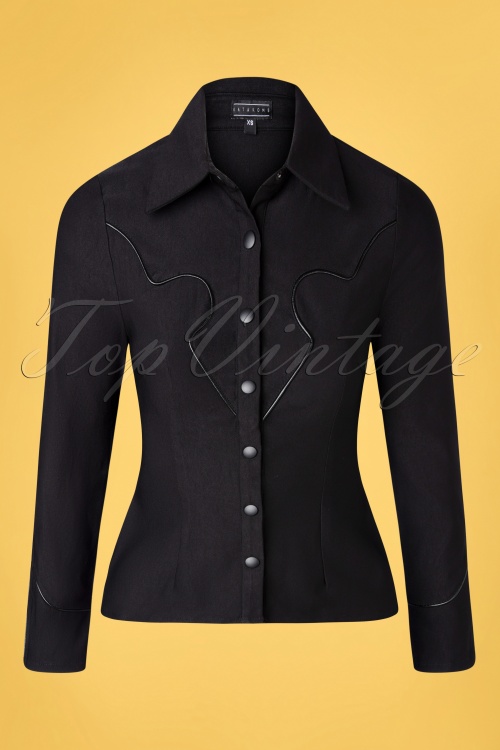 Katakomb - Dollywood westerse blouse in zwart