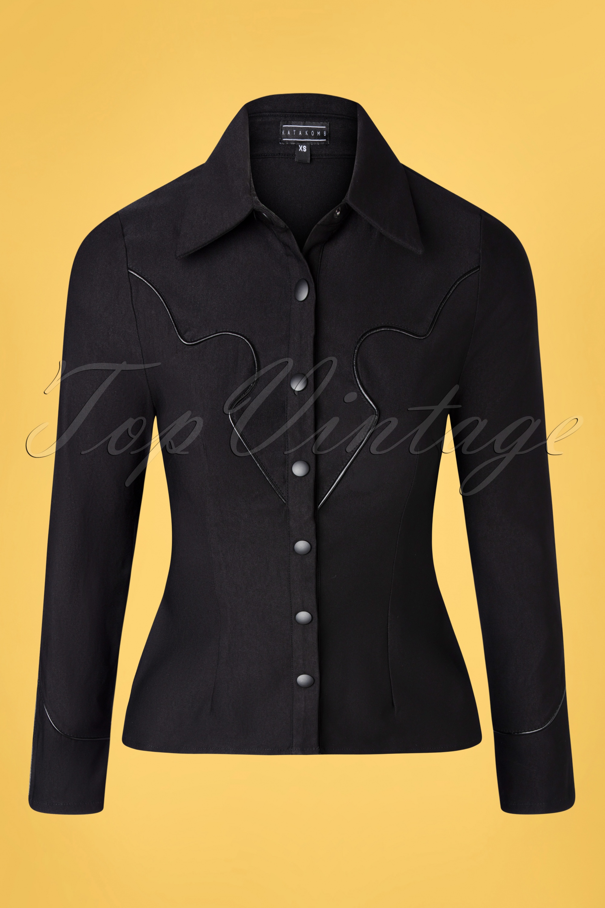 Katakomb - Dollywood westerse blouse in zwart