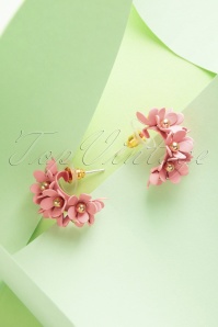 Day&Eve by Go Dutch Label - Flower Stud Earrings Années 60 en Doré et Rose 3