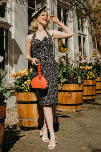 Timeless - 50s Veronica Ditsy Floral Pencil Dress in Black