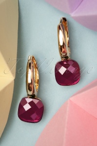 Day&Eve by Go Dutch Label - 50s Eleanor Earrings in Magenta Pink and Gold