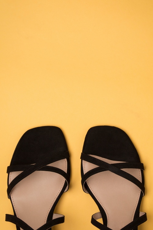 Tamaris - 60s Tara Suedine Sandals in Black 2