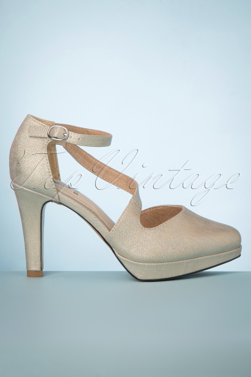 s.Oliver - 50s Veronica Pumps in Champagne Gold 3