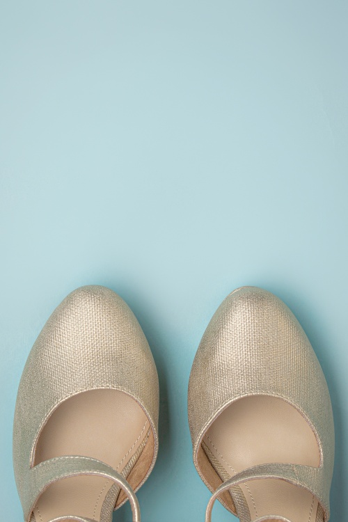 s.Oliver - 50s Veronica Pumps in Champagne Gold 2
