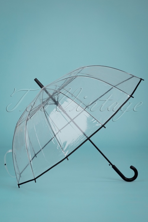 So Rainy - Transparent Dome Umbrella en Noir