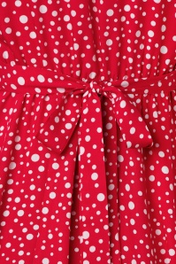 Louche - Cathleen Spots Midi Tea Kleid in Rot 5