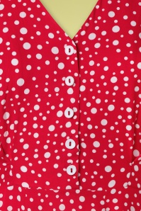 Louche - Cathleen Spots Midi Tea Kleid in Rot 4