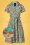 Queen Kerosin Vacation Blouse Swing Dress Années 50 en Bleu Céleste