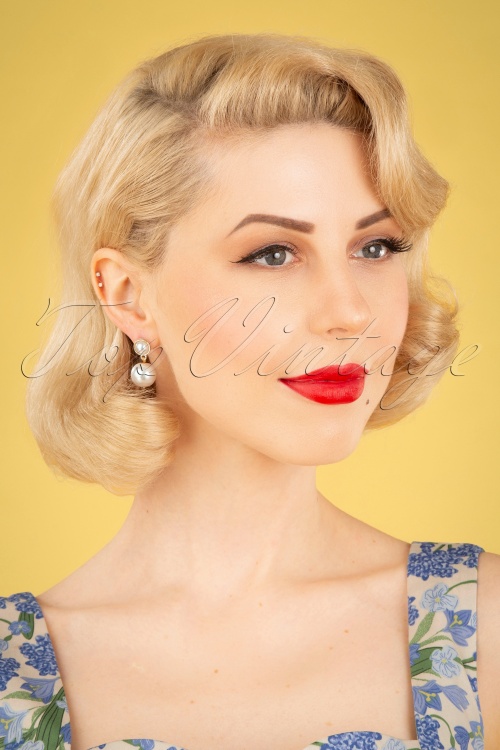 Sweet Cherry - Classy Pearl Earrings Années 50 en Ivoire 3