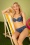 TC Beach - Multiway Bikini Top Années 50 en Léopard Bleu Marine