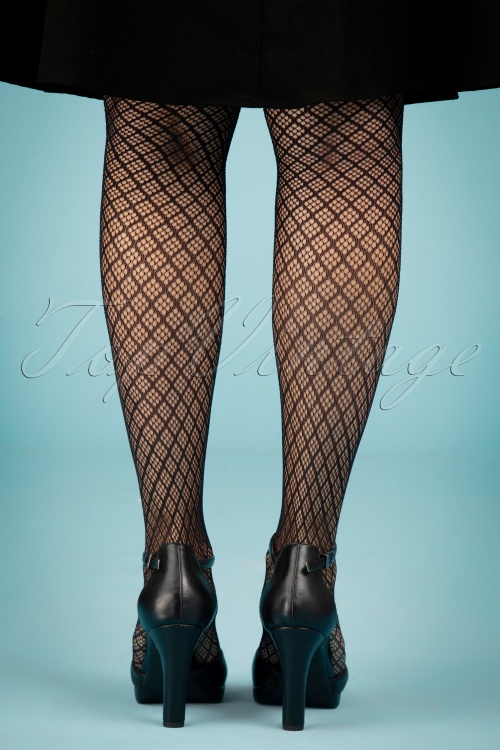 Peppery Panty - The Classic Open Patterned Tights in Black 4