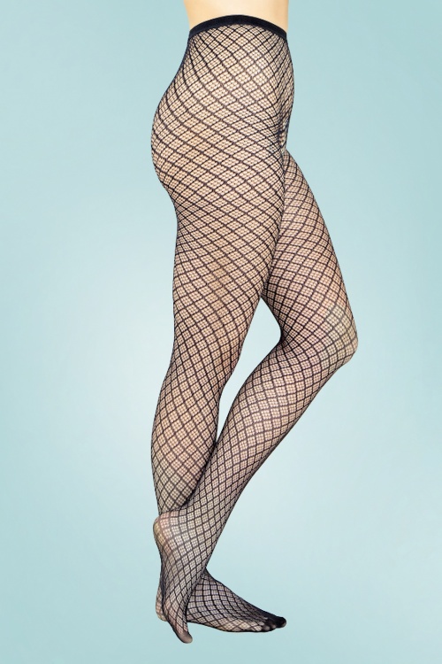 Peppery Panty - The Classic Open Patterned Tights in Black 5