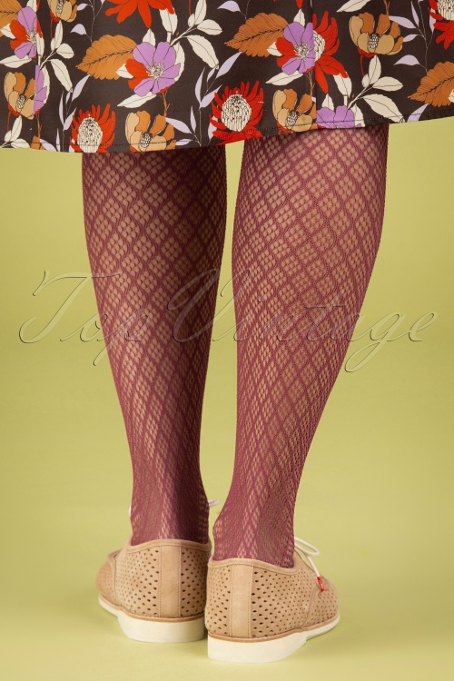 Peppery Panty - The Classic Open Patterned Tights in Hot Lava 2