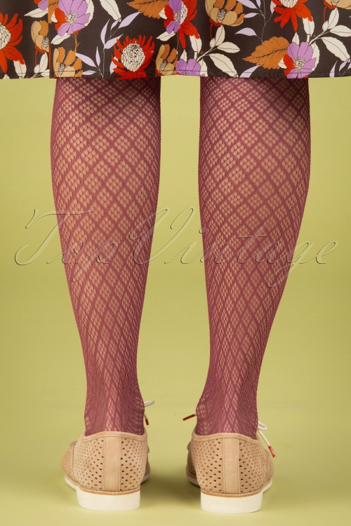 Peppery Panty - The Classic Open Patterned Tights in Hot Lava 5
