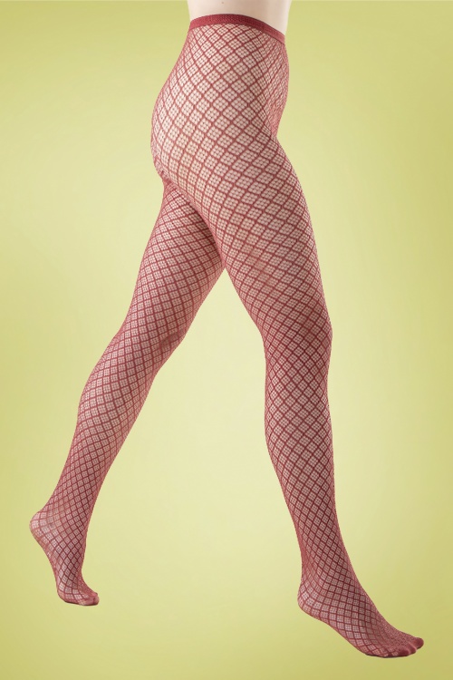 Peppery Panty - The Classic Open Patterned Tights in Hot Lava