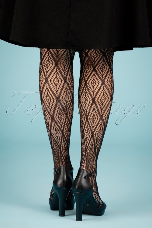 Peppery Panty - The Dynamic Open Patterned Tights in Black 2