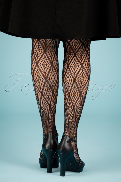 Peppery Panty - The Dynamic Open Patterned Tights en Noir 2