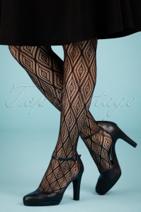 Peppery Panty - The Dynamic Open Patterned Tights in Black
