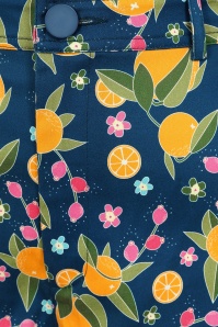 Bright and Beautiful - Madison Orange Bloom Shorts in Blau 3
