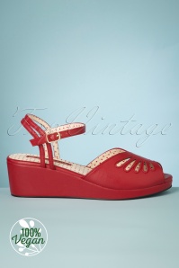 B.A.I.T. - 60s Kat Wedge Sandals in Red 4