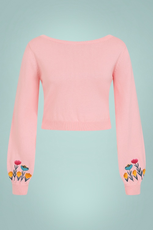 Collectif Clothing - Rosy trui met strik op de rug in roze