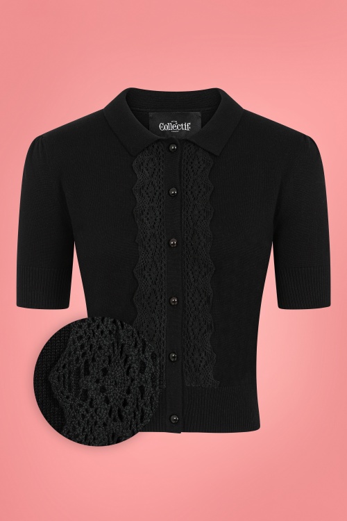 Collectif Clothing - 50s Aliana Cardigan in Black
