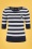Collectif Clothing 50s Chrissie Lobster Stripe Knitted Top in Navy and Cream