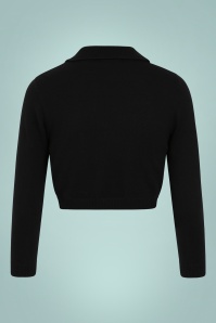 Collectif Clothing - Andi Knitted Bolero Années 40 en Noir 2