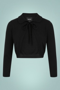 Collectif Clothing - Andi Knitted Bolero Années 40 en Noir