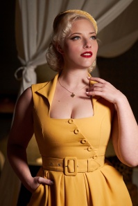 Miss Candyfloss - 50s Selena Summer Swing Dress in Sun Yellow 3