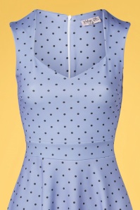 Vintage Chic for Topvintage - 50s Veronique Polkadot Swing Dress in Lavender Blue 3