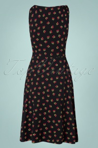 Topvintage Boutique Collection - The Janice Cherry Dress Années 50 en Noir 2