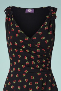 Topvintage Boutique Collection - The Janice Cherry Dress Années 50 en Noir 3