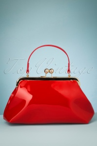 Collectif Clothing - 50s Doris Patent Bag in Red 3