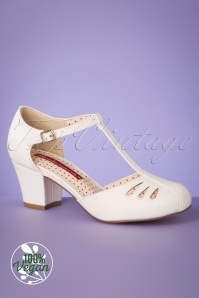 B.A.I.T. - 40s Robbie T-Strap Pumps in Off White 2