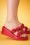 Leandra Roses Wedge Sandals Années 60 en Rouge