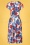 Vintage Chic 43649 Dress White Blue Red Flowers 220517 606W