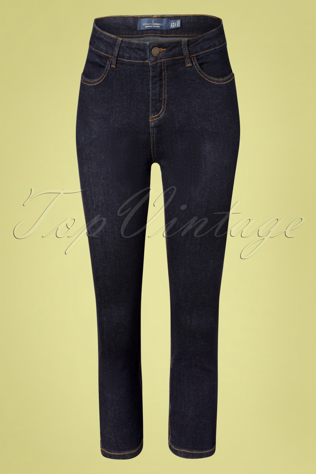 Seasalt 50s Albert Quay Cropped Jeans in Dark Indigo Wash