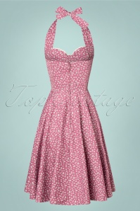 Timeless - Enaaya Floral Swing Dress Années 50 en Rose Mauve 4