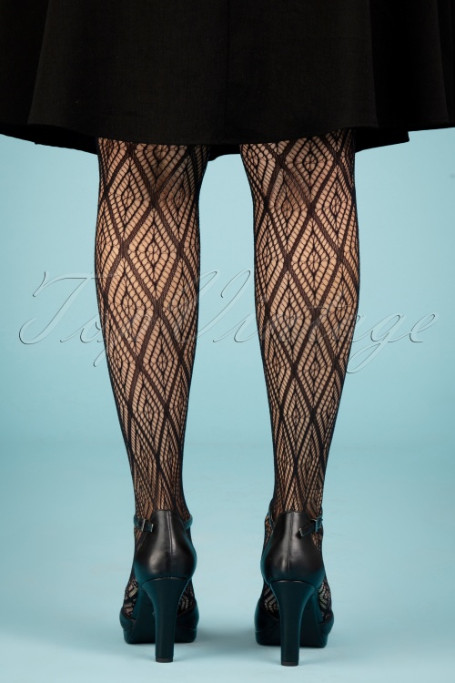 Peppery Panty - The Dynamic Open Patterned Tights en Noir 4